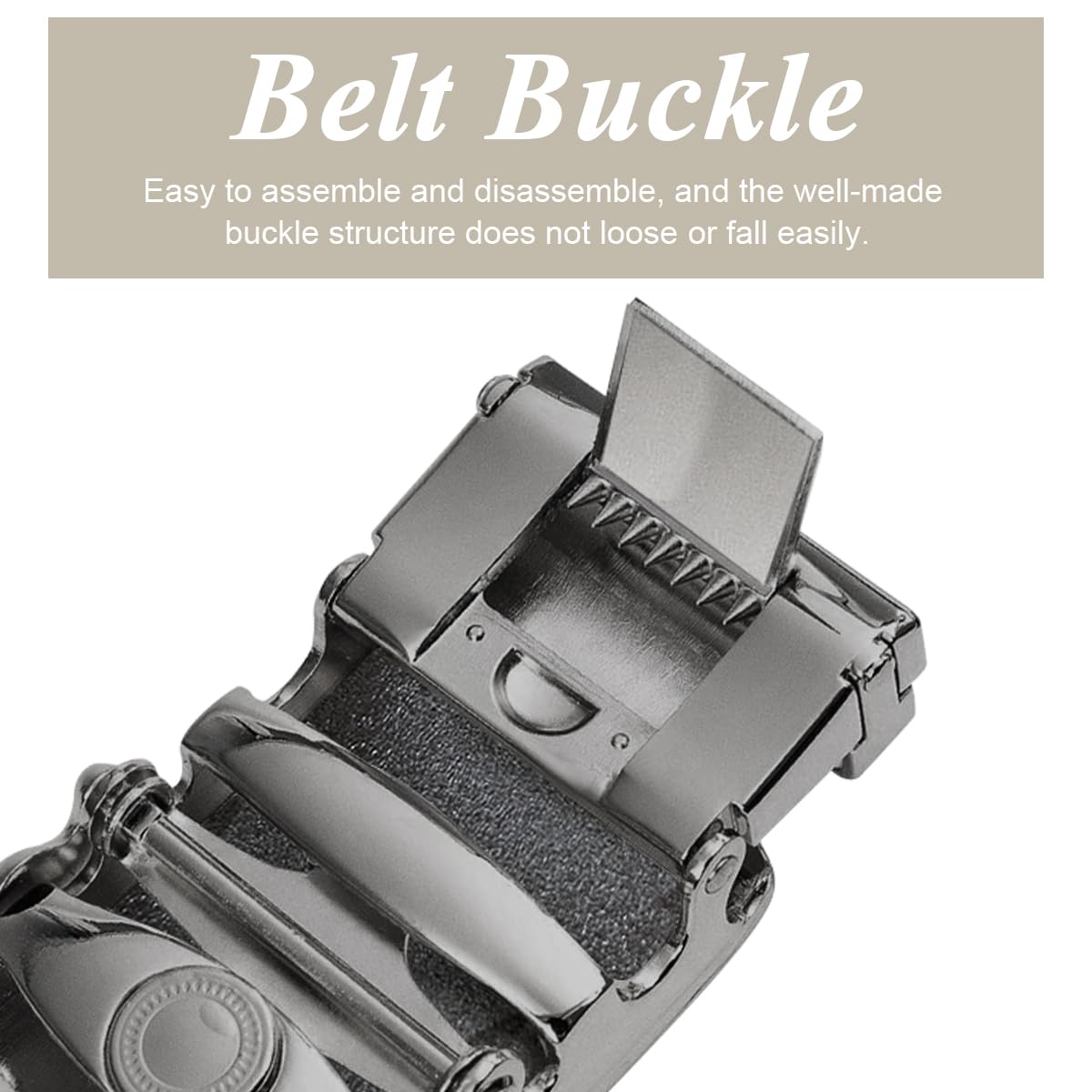 GUSTAVE Ratchet Belt Buckle for 1 3/8 in Slide Belt Strap with Auto Lock Alloy Design | Adjustable Metal Replacement for Men