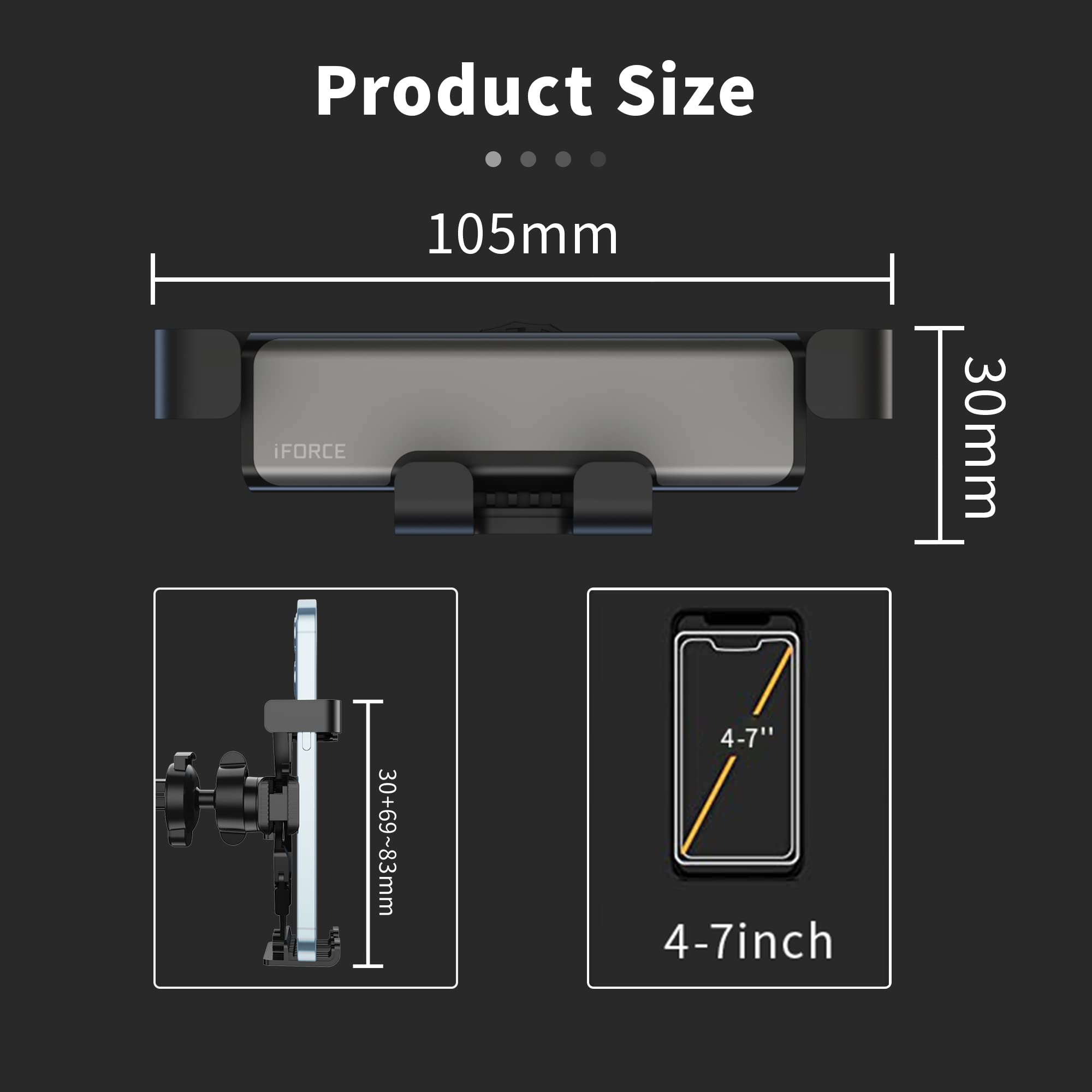 ZORBES Car Phone Holder for Air Vent with 360° Rotation and Auto Bouncing Claws | Metal Clip Base