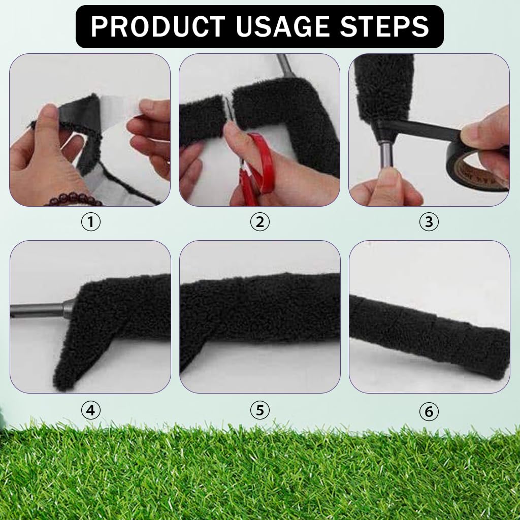 Proberos Badminton Towel Grip Tape for Rackets with 10 m Self-Adhesive Terry Cloth | Black