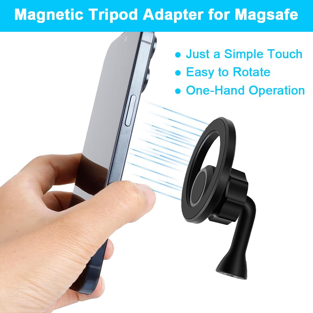 ZORBES Magnetic Phone Holder with 1/4 inch Thread for Tripods and Stands | 360° Rotatable Mount