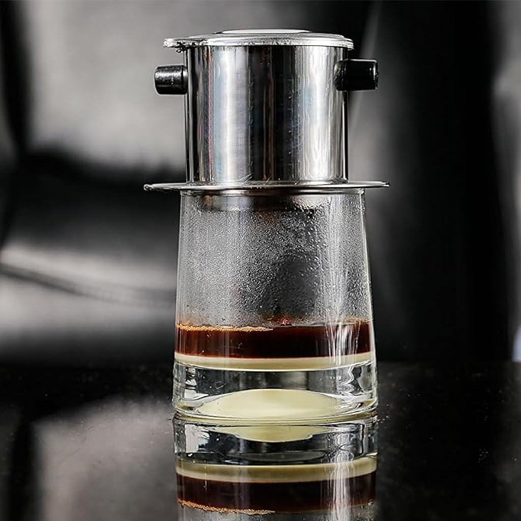 Supvox Vietnamese Coffee Maker Filter for Travel and Office Use with 8 oz Capacity | Stainless Steel Slow Drip Design