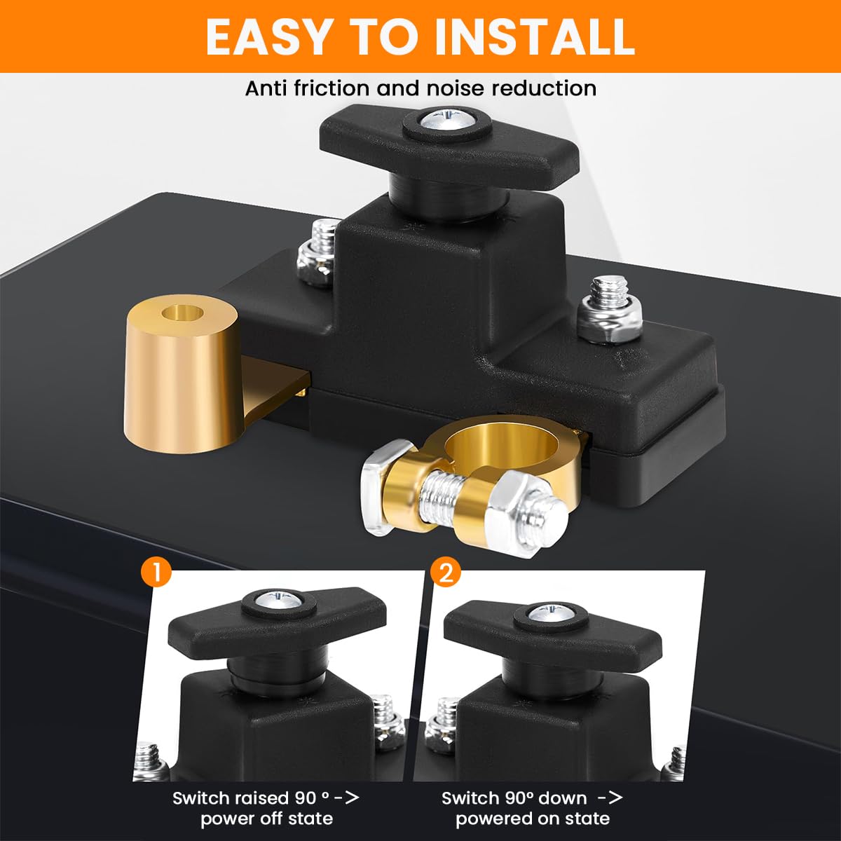 STHIRA Car Battery Disconnect Switch for 12V 24V Batteries including Cars Trucks RVs and Boats
