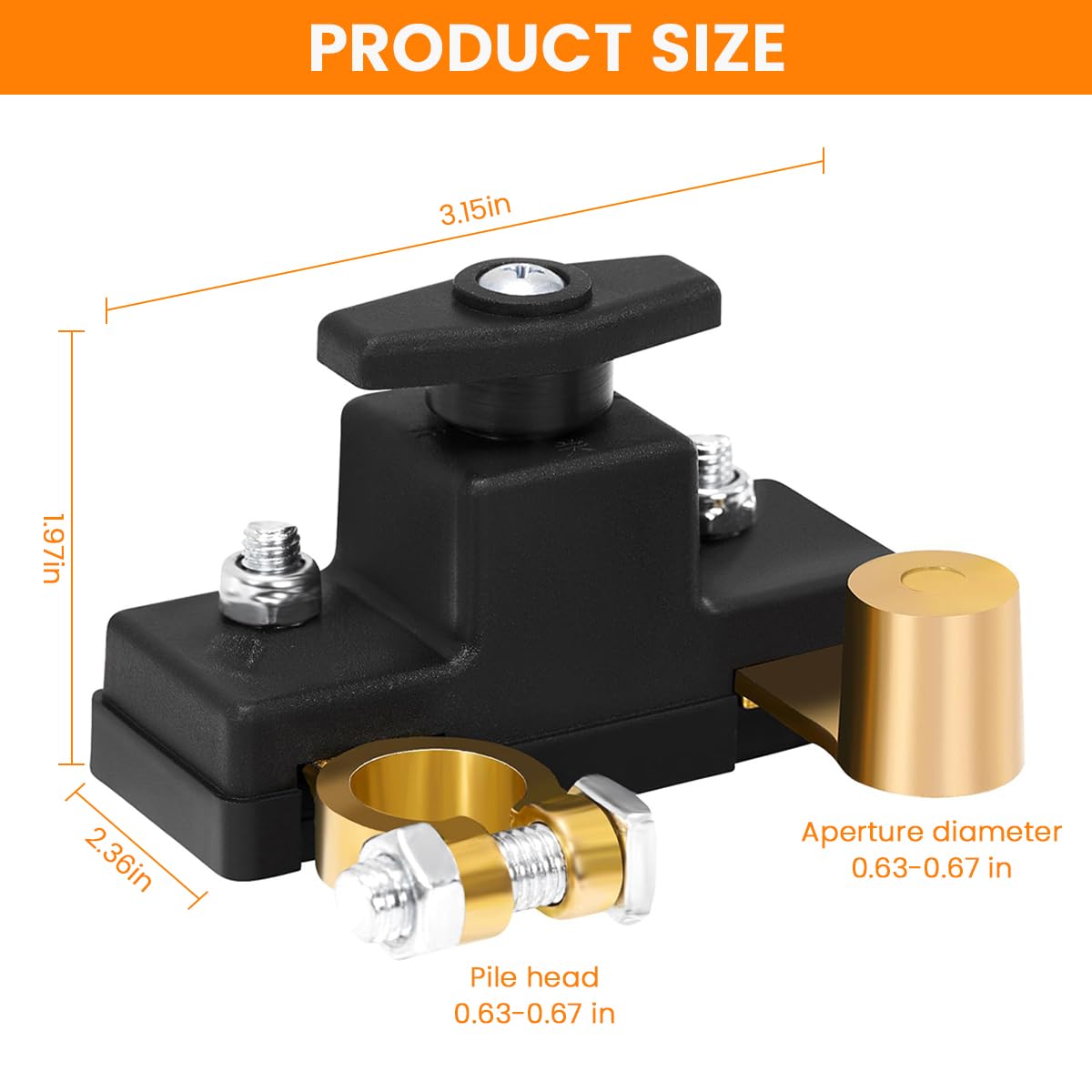 STHIRA Car Battery Disconnect Switch for 12V 24V Batteries including Cars Trucks RVs and Boats