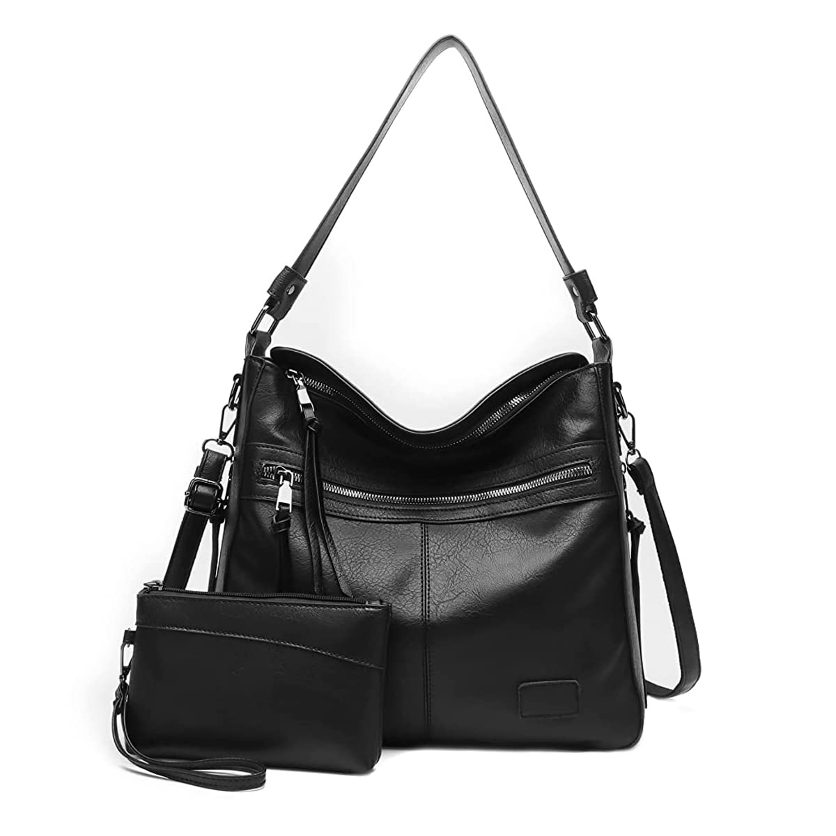 PALAY Tote Bag Purse Combo for Women with Multi Pockets and Soft PU Material | Black Shoulder Bag for Travel and Daily Use