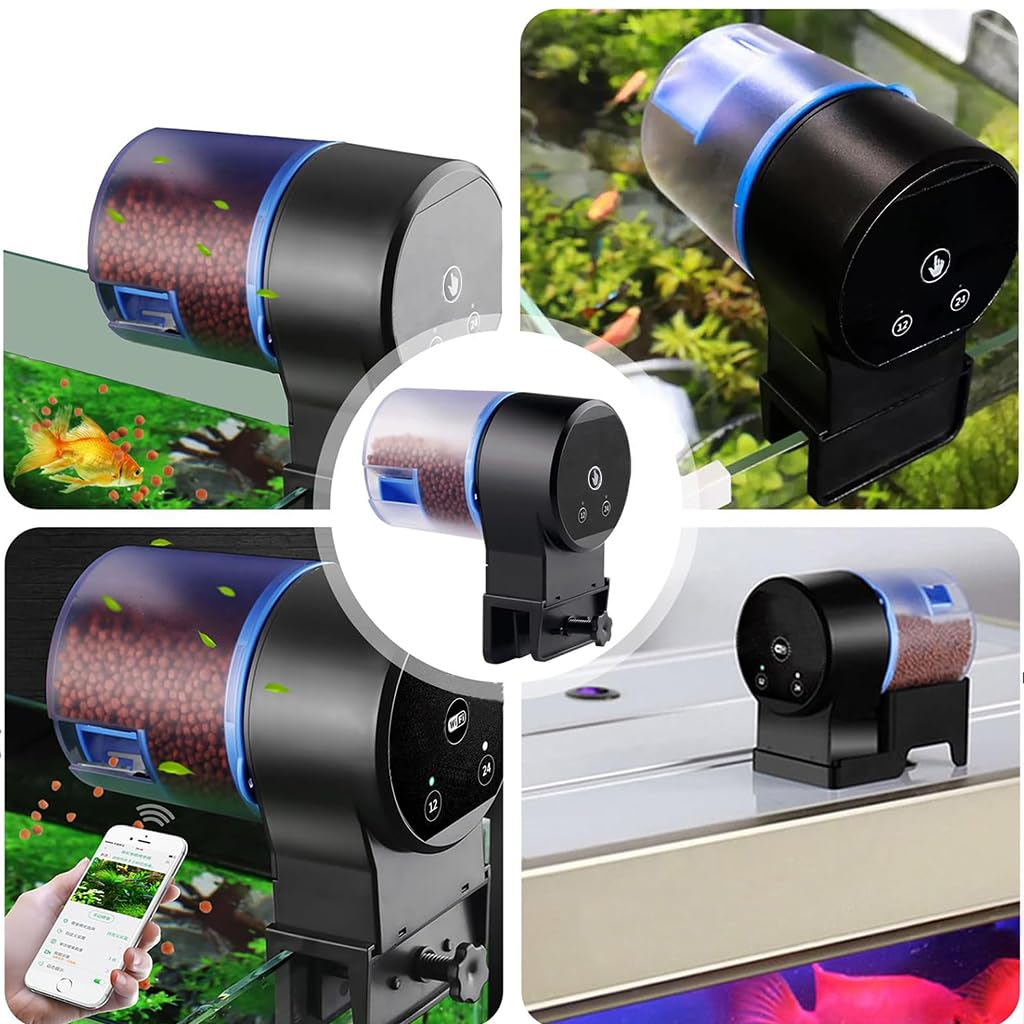 ZIBUYU Automatic Fish Feeder for Aquarium with 50g Capacity | Timed Portion Control Feeding