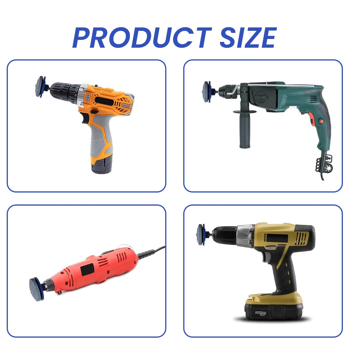 Serplex Lawn Mower Blade Sharpener Kit 3 pcs 58x63 mm with Double Layer Corundum | Universal for Power Drills