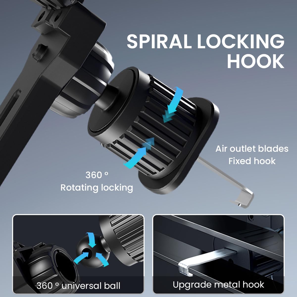 STHIRA 2 in 1 Car Mobile Holder for Air Vent with 75mm Cup Slot & Screw Tightening | Fits 4.7–7 in Phones