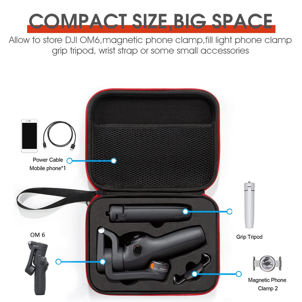 ZORBES Storage Bag for DJI Osmo Mobile 6 with Hard Shell EVA Design and Waterproof PU | Black 3 PCS Portable Carrying Case