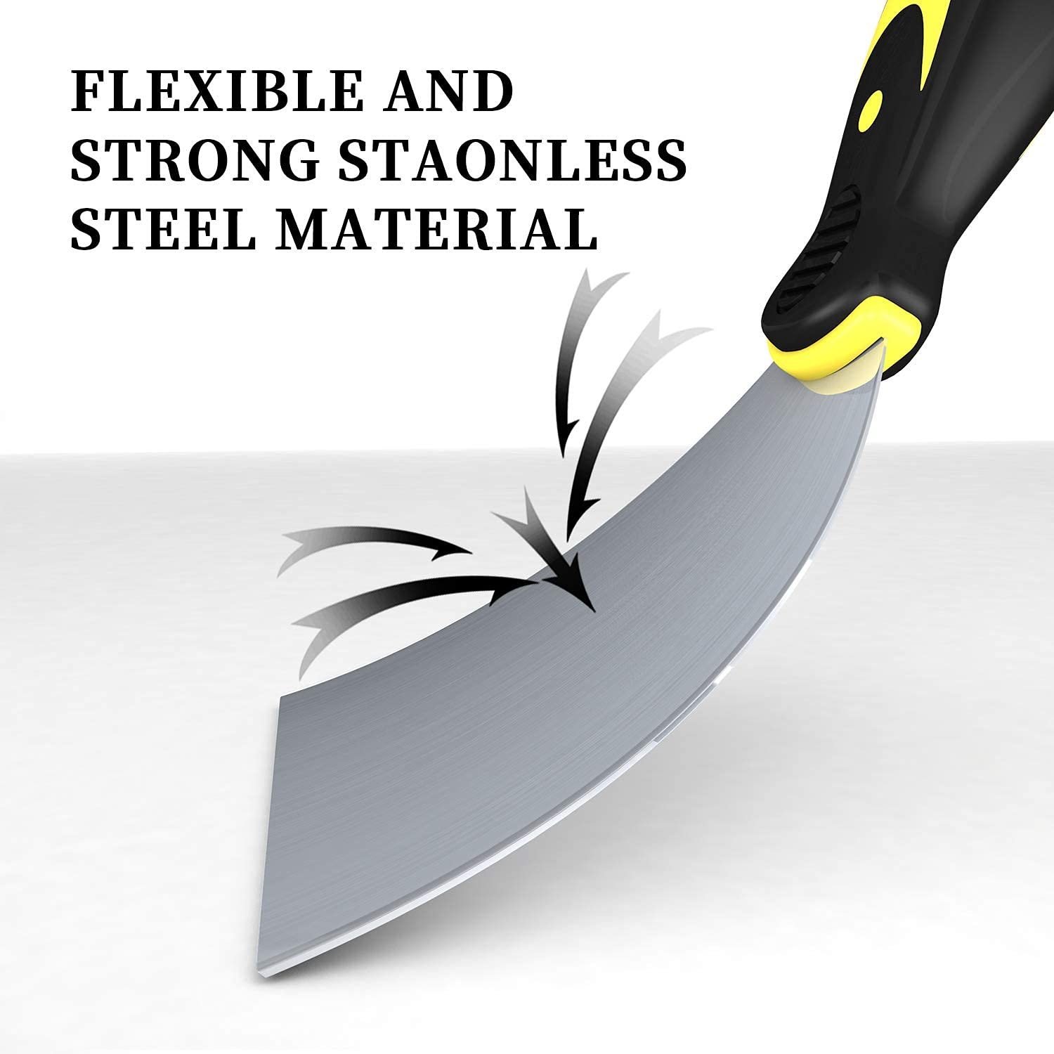 HASTHIP Putty Scraper Knives Set for Drywall and Plaster with Ergonomic Handles | 4 Sizes 5 4 3 1.5 in