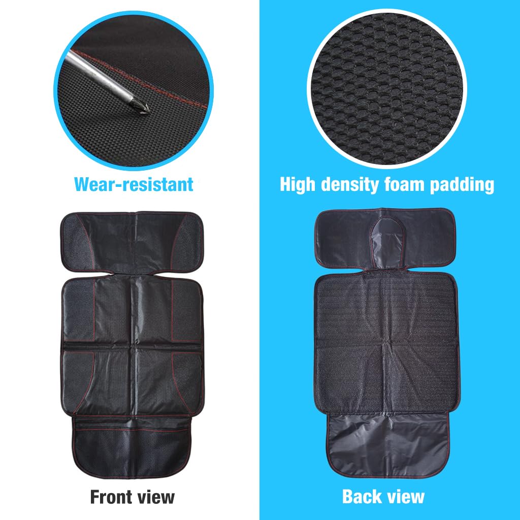 STHIRA Car Seat Protector for Child Car Seat with Thick Padding and Non Slip PVC Leather | Black Upholstery Cover