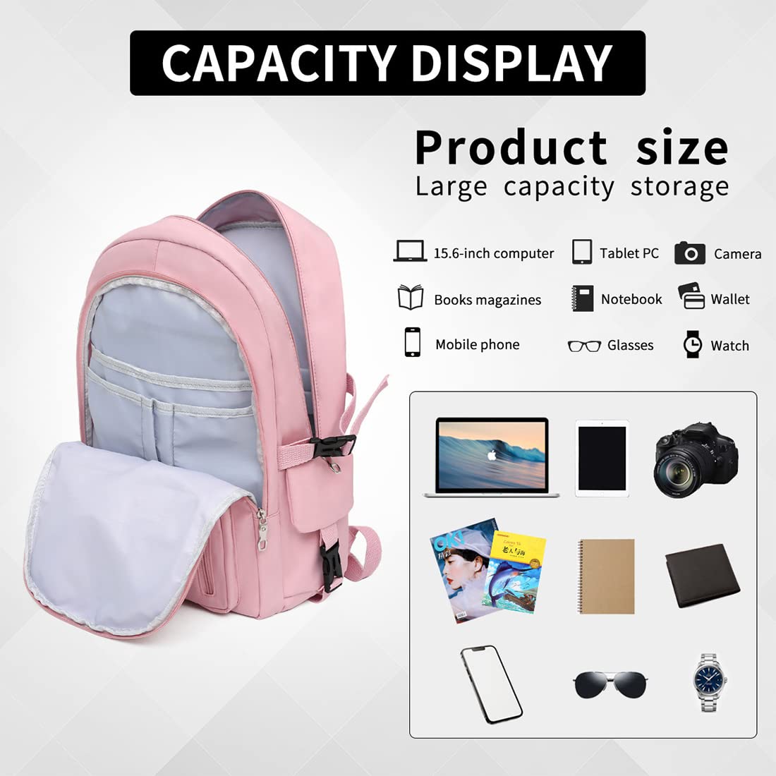 Venzina School Backpack for Girls with USB Charging Port and 18L Capacity | Blackpink Print