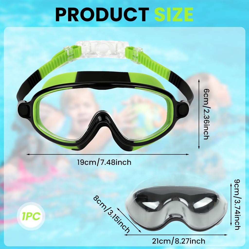 Zibuyu Swimming Goggles for Kids Ages 6–14 with Wide View and Anti-Fog UV Protection | Adjustable Silicone Frame