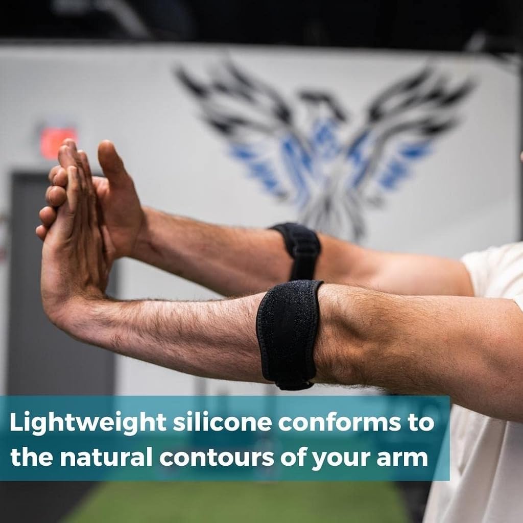 PROBEROS Tennis Elbow Support for Pain Relief with Adjustable Compression Pad | Breathable Non Slip Strap