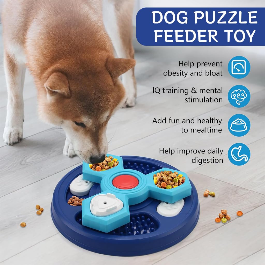 Qpets Dog Toys for Training and Feeding with Interactive Puzzle Feeder | Engages All Dog Sizes