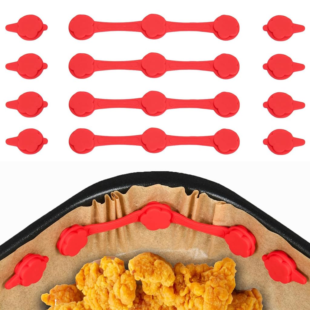 Supvox Magnetic Silicone Grips for Air Fryer Paper Liners with Heat‑Resistant Clips | Reusable Accessories for Secure Cooking