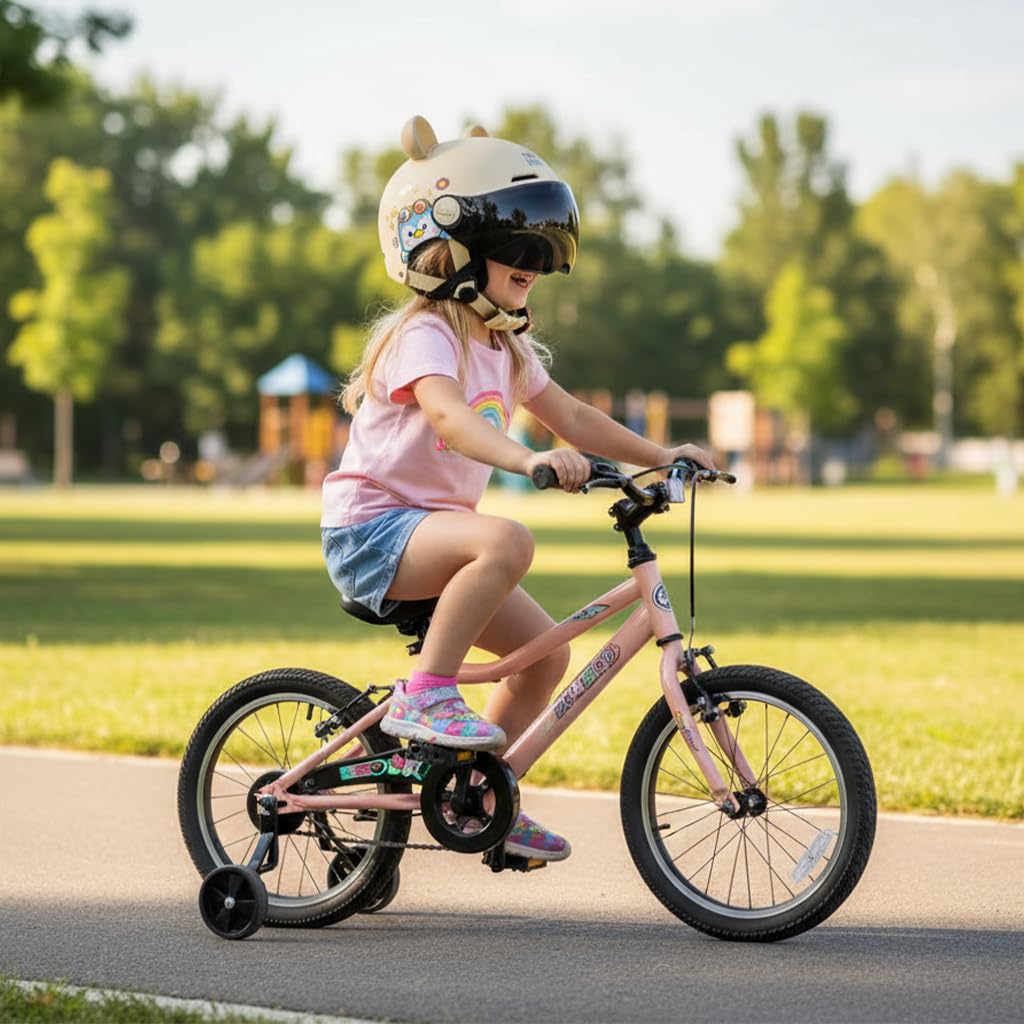 Proberos Kids Bike Helmet for Cycling with UV400 Goggles and EPS Foam Liner | Ages 3–12