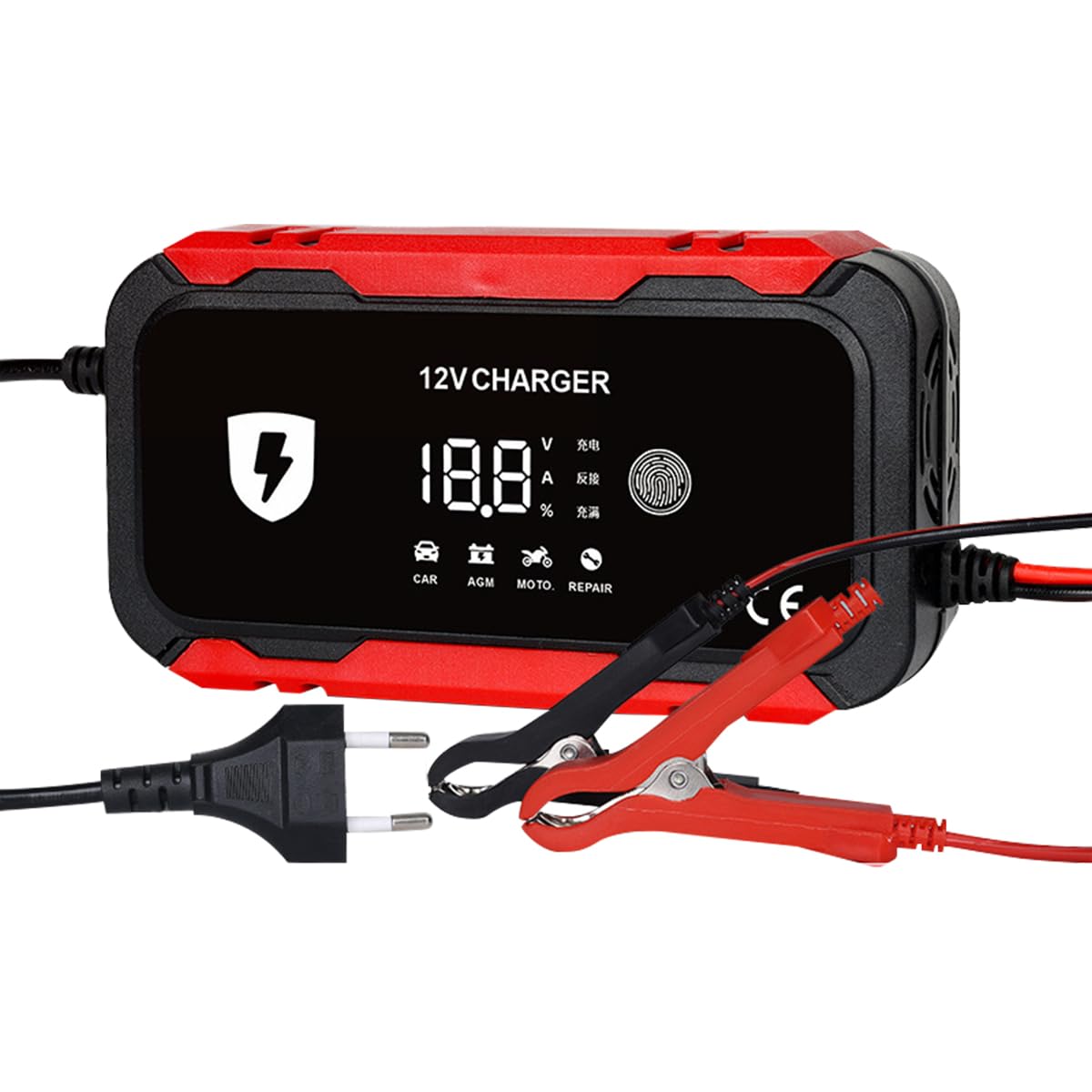 STHIRA Car Battery Charger for Cars Motorcycles and Boats with 12V 6A Smart Pulse Maintenance | Touch Screen LCD Display