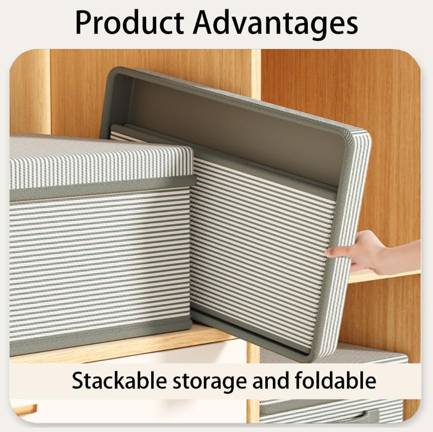 Zibuyu Foldable Washable Fabric Clothes Storage Box for Wardrobe with Reinforced Handles | Space Saving Organizer for Bedding and Toys