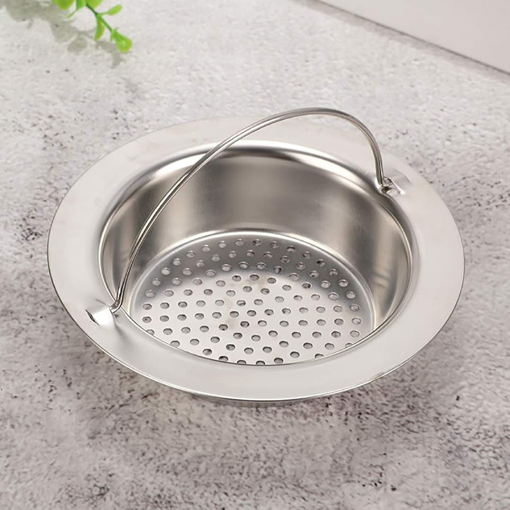 ZIBUYU® Stainless Steel Bathroom Sink Drain Filter Shower Cover Kitchen Sink Strainer Basket Catcher 1 Pack 4.33 inch