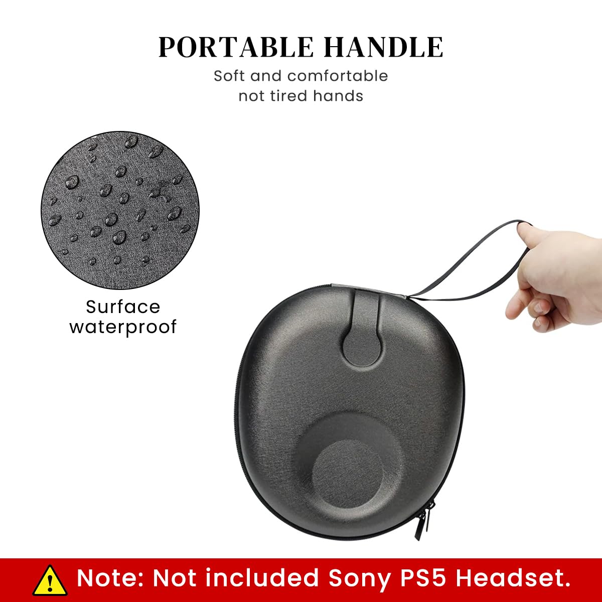 Verilux Carrying Case for Sony PS5 Headset with Hard EVA Shell and Cable Slot | Water‑Resistant Travel Storage