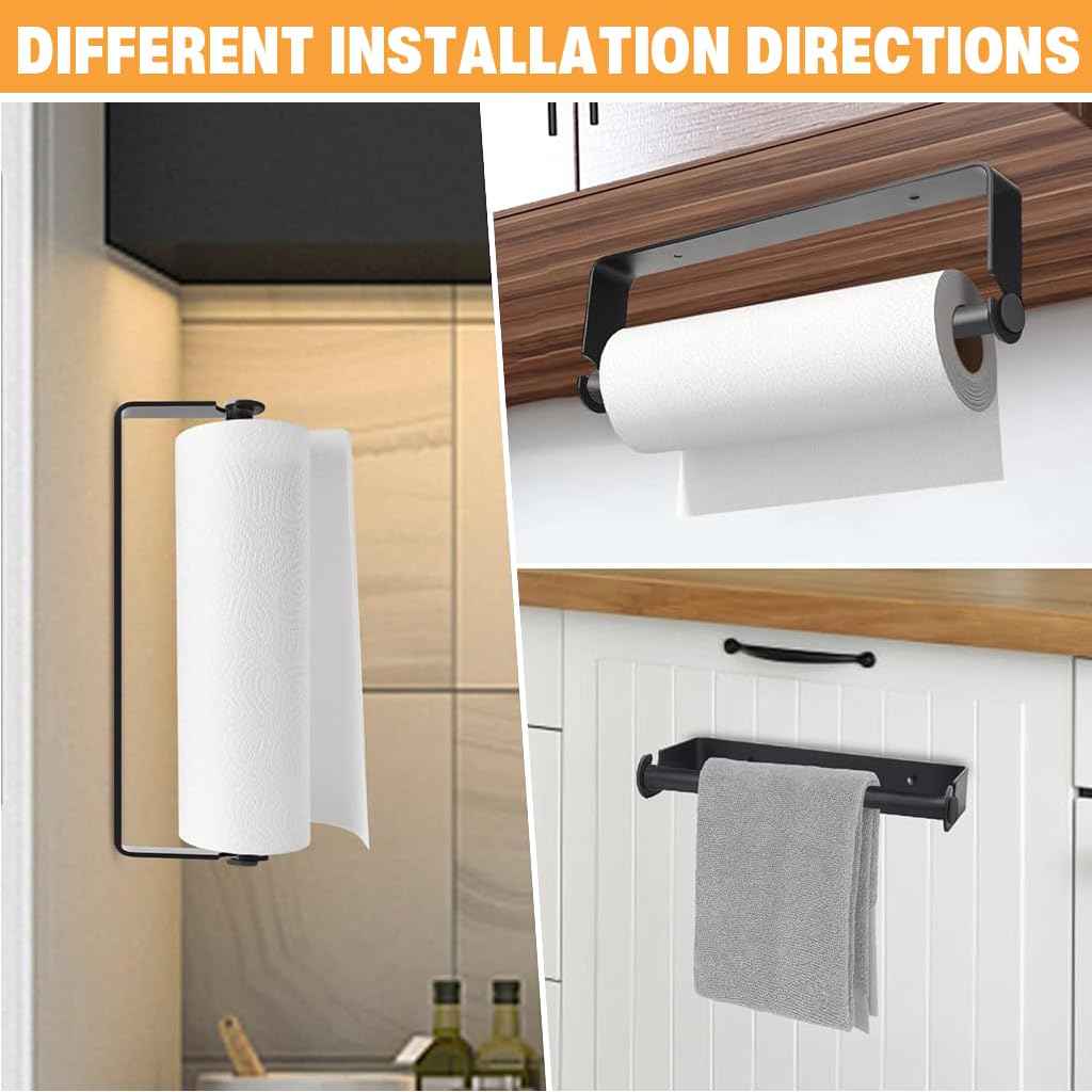 Supvox Kitchen Paper Towel Rack for Wall Mount with 11 in Rotating Bar and Stainless Steel Finish