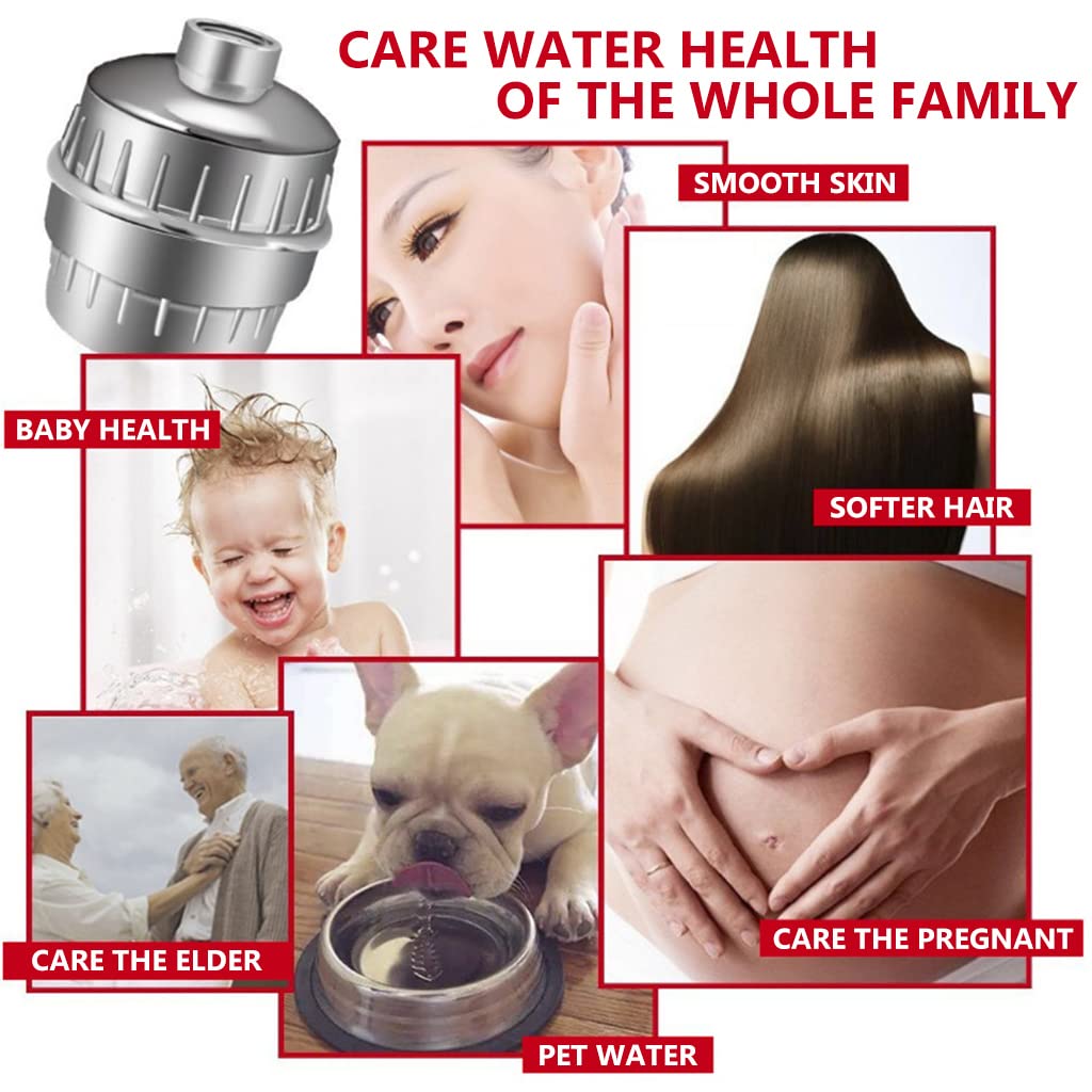 HASTHIP Shower Filter for Hard Water with 15 Layer Filtration and 2 Replacement Cartridges