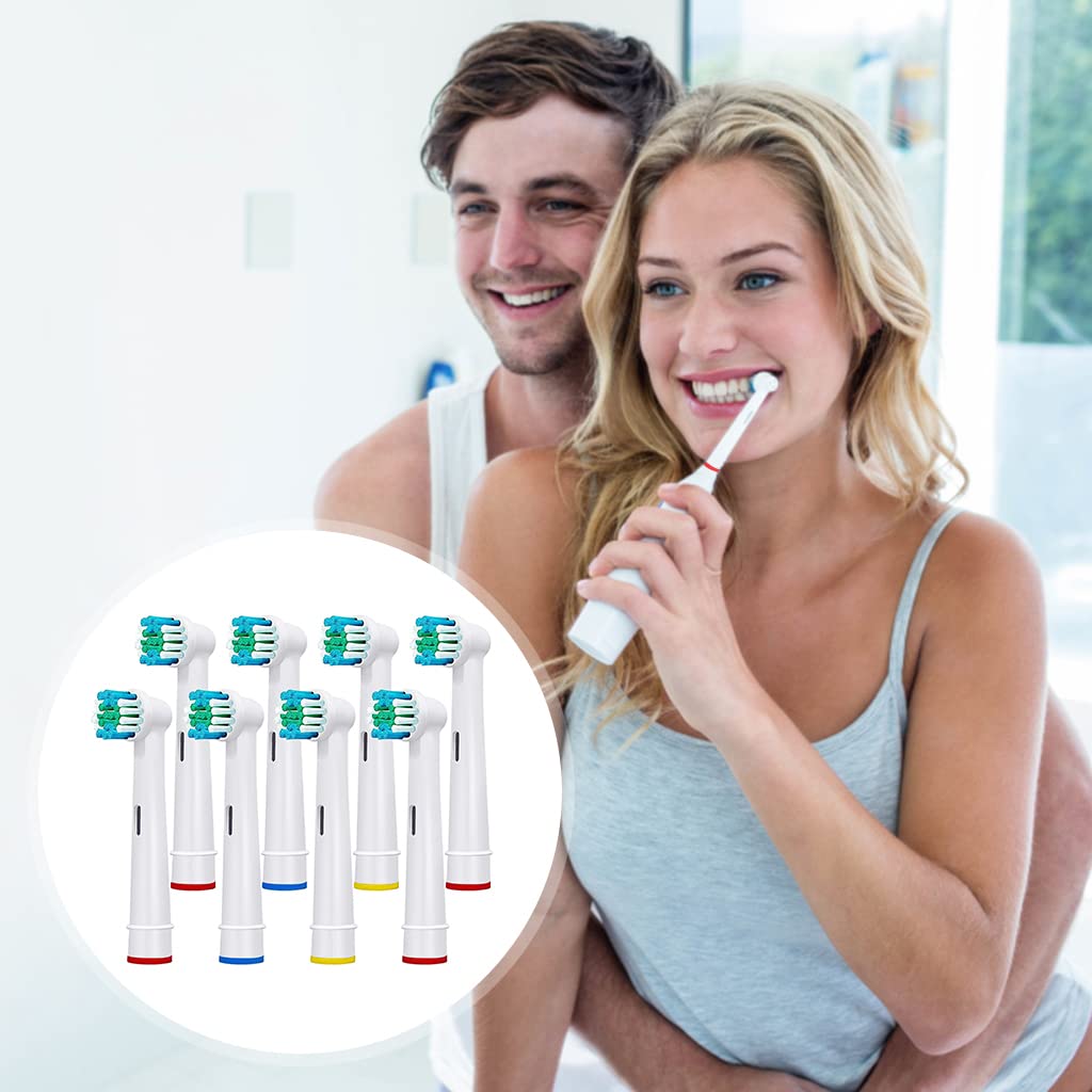 Verilux Replacement Toothbrush Heads for Oral B Electric Toothbrushes Pack of 8 | Featuring Arc Trim Bristles and Color Coded Rings