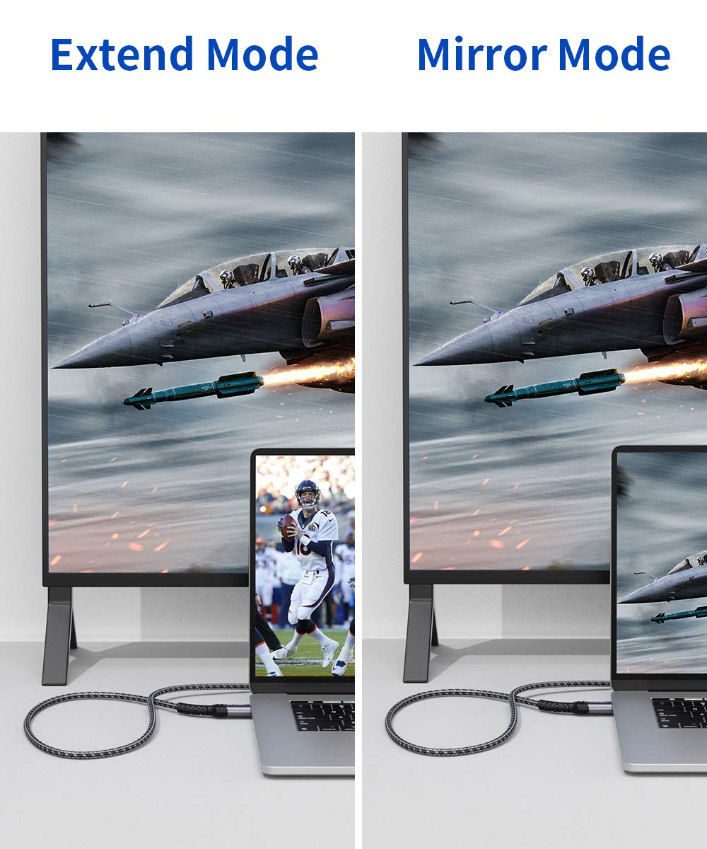 JSAUX Display Port to HDMI Cable for Monitors and Projectors with 4K@30Hz 1m Nylon Braid