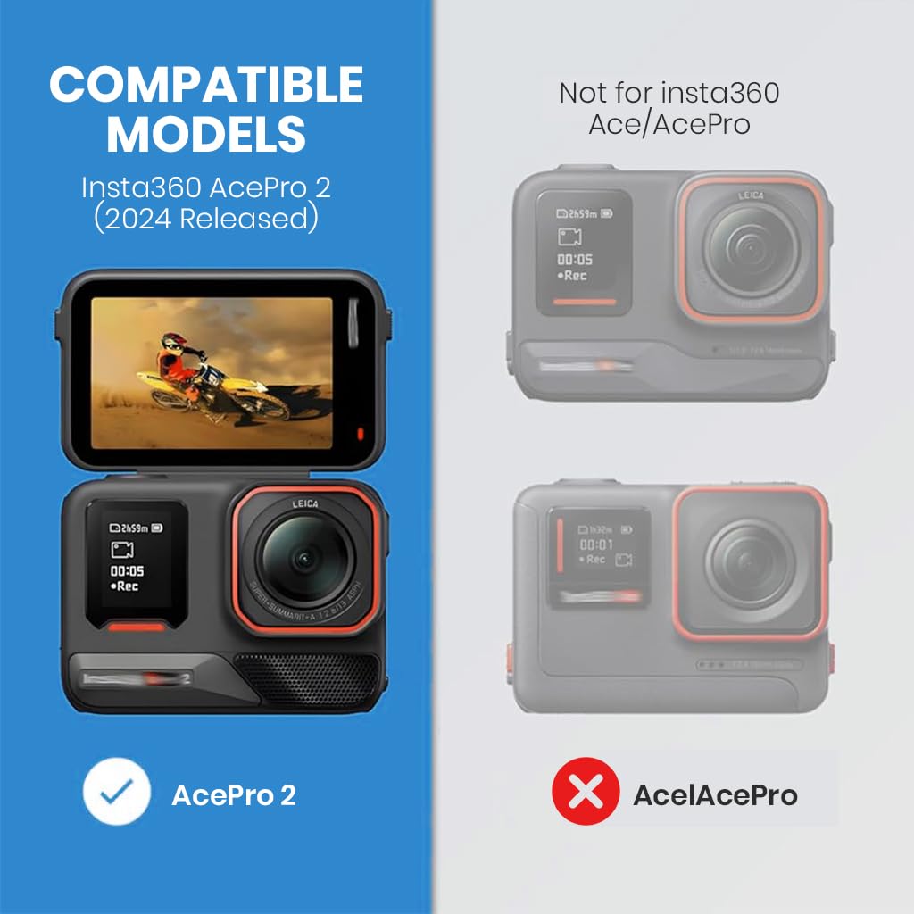 ZORBES Action Camera Screen Protectors for Insta360 Ace Pro 2 with 6PCS HD Anti‑glare Tempered Glass | Anti‑scratch Lens and Display Coverage