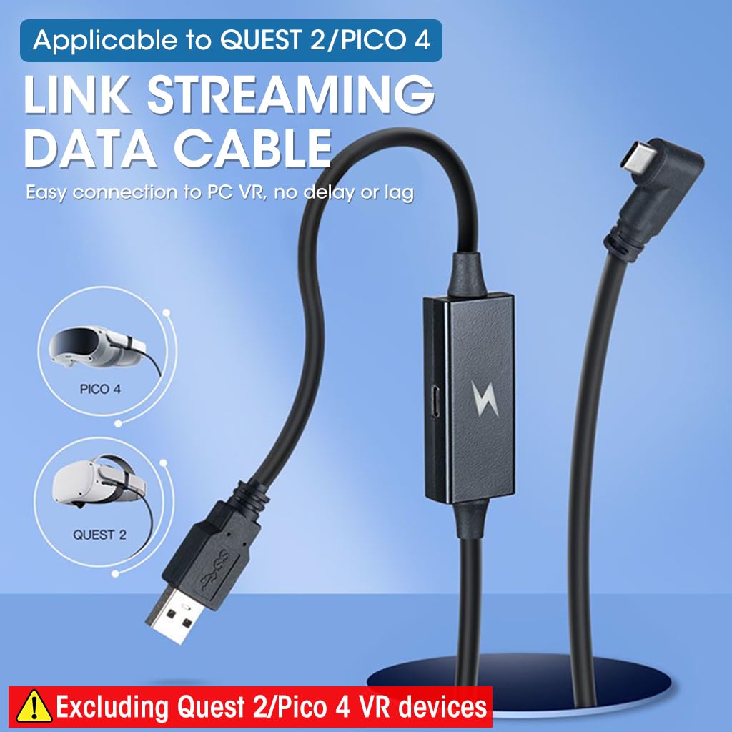 Zeitel Link Cable for Oculus Quest 2 featuring Smart Chip and 16.4 ft Length | 5Gbps Data Transfer