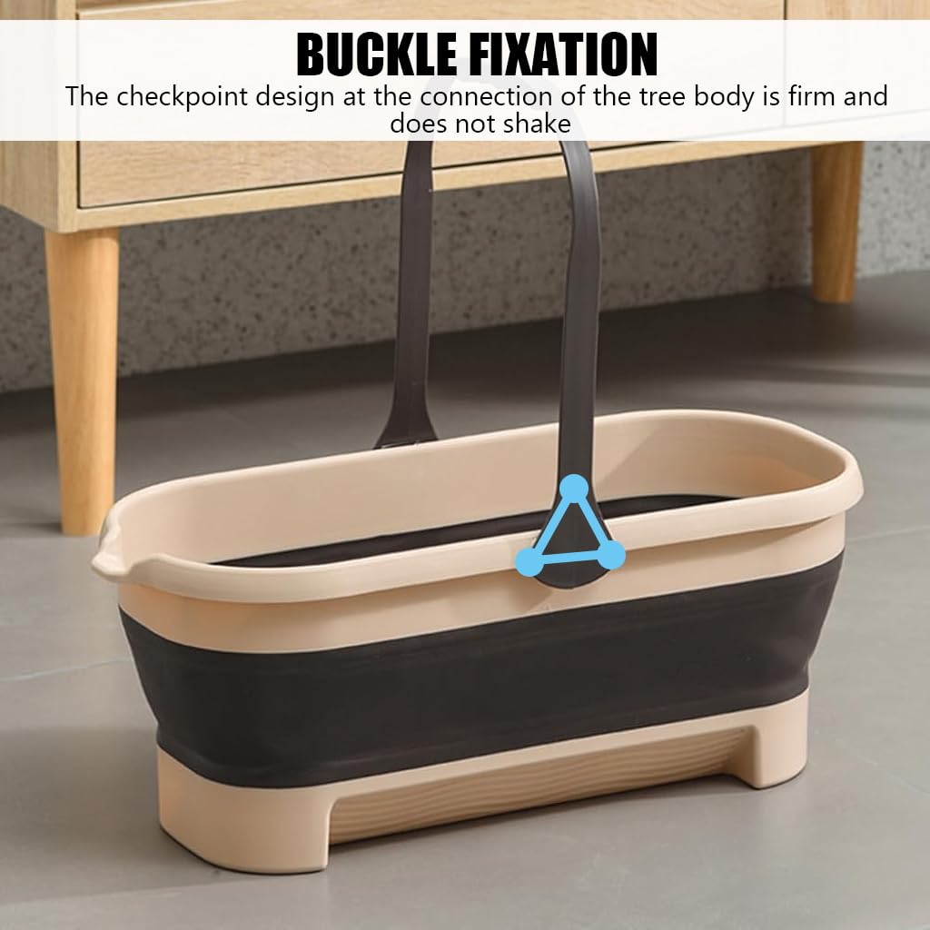 Supvox Foldable Plastic Bucket for Mop Cleaning featuring Double Washboard | 12L Capacity