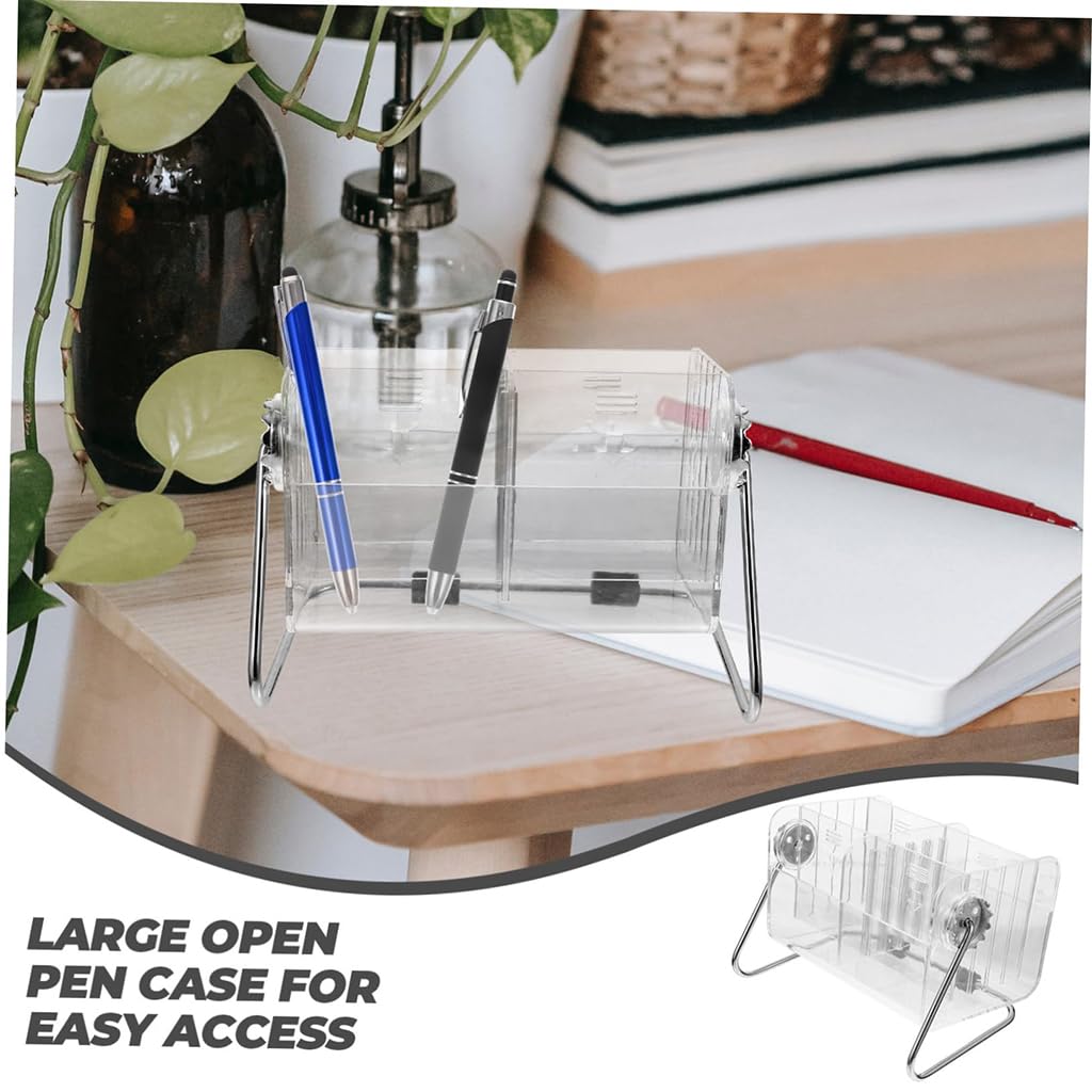 Zibuyu Clear Acrylic Remote Holder for Desk and Table featuring Adjustable Metal Stand | Multi-Functional Organizer for Home and Office