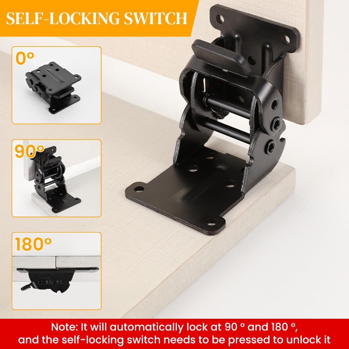 Serplex Folding Table Legs Bracket Set for Tables and Furniture with Self Lock Metal Hinges | 4pcs with Screws