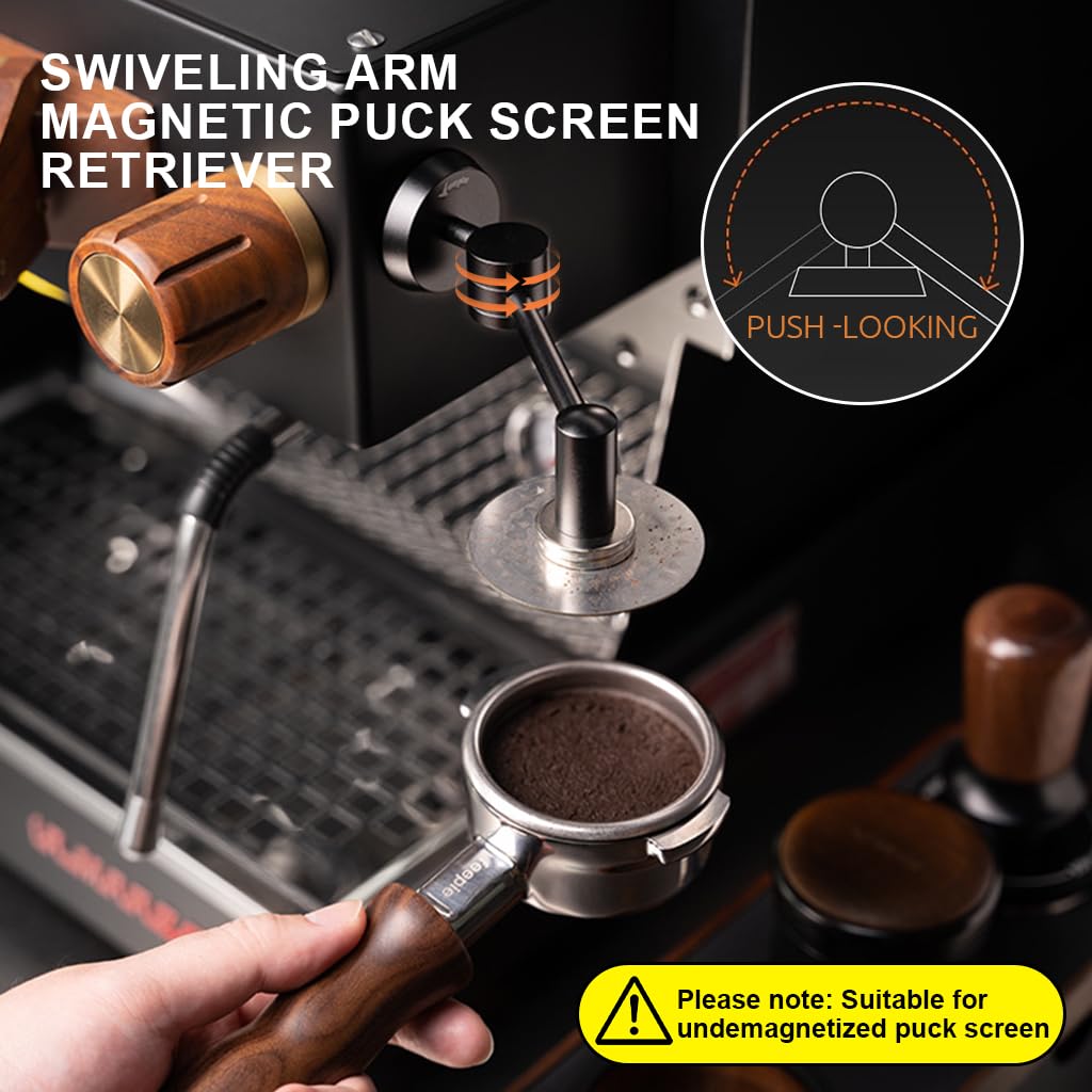 Supvox Puck Screen Magnetic Retriever for Espresso Machines with Swiveling Arm and Metal Holder | Safe Hot Screen Removal
