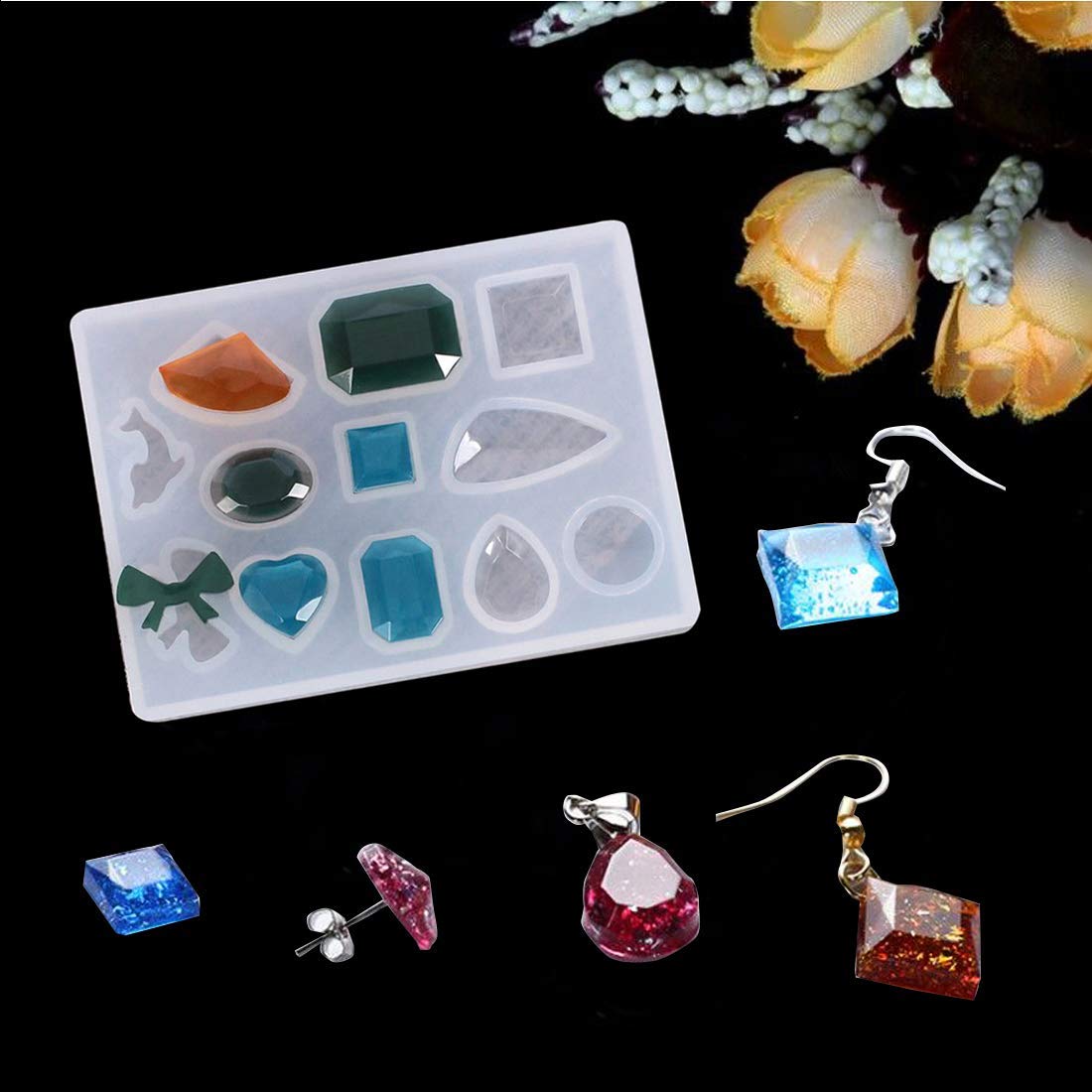 HASTHIP Earring Resin Moulds Kit for DIY Jewellery Making with 249pcs Accessories | Non Stick Silicone Moulds for Unique Handmade Gifts