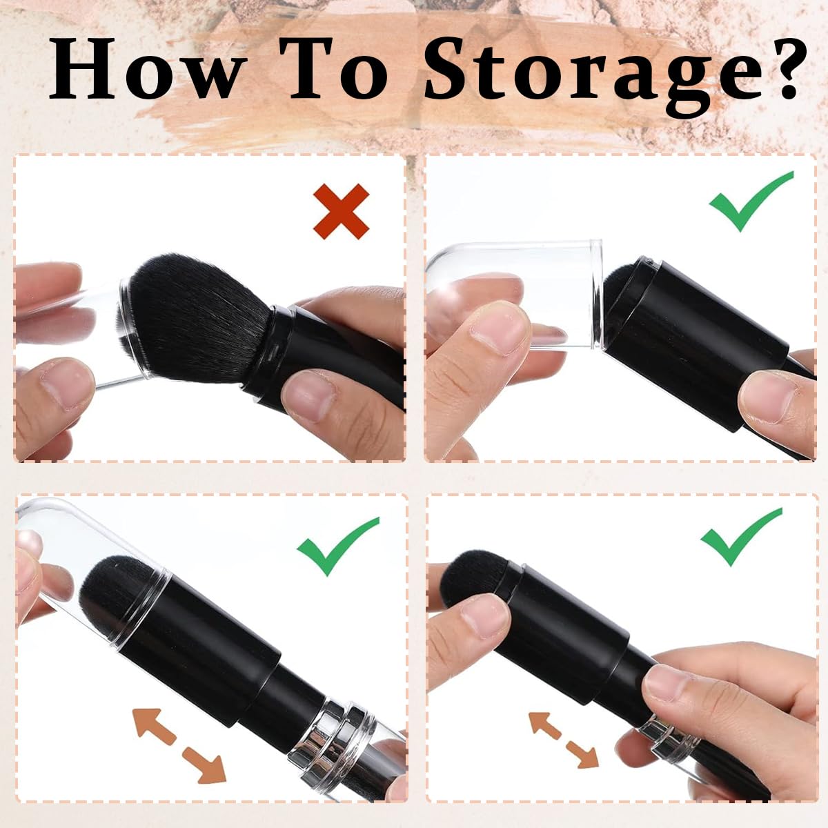 MAYCREATE Mini Makeup Brush Set 4 in 1 for Travel with Storage Capsule | Black Synthetic Fiber Brushes