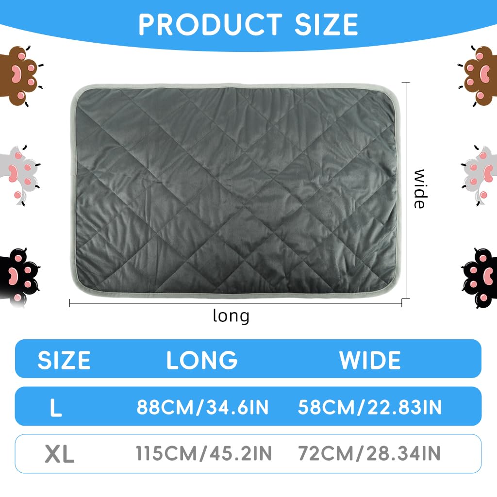 Qpets Thermal Pet Heating Pad for Winter Warmth with Anti Slip Bottom and Reversible Fleece 58x88cm