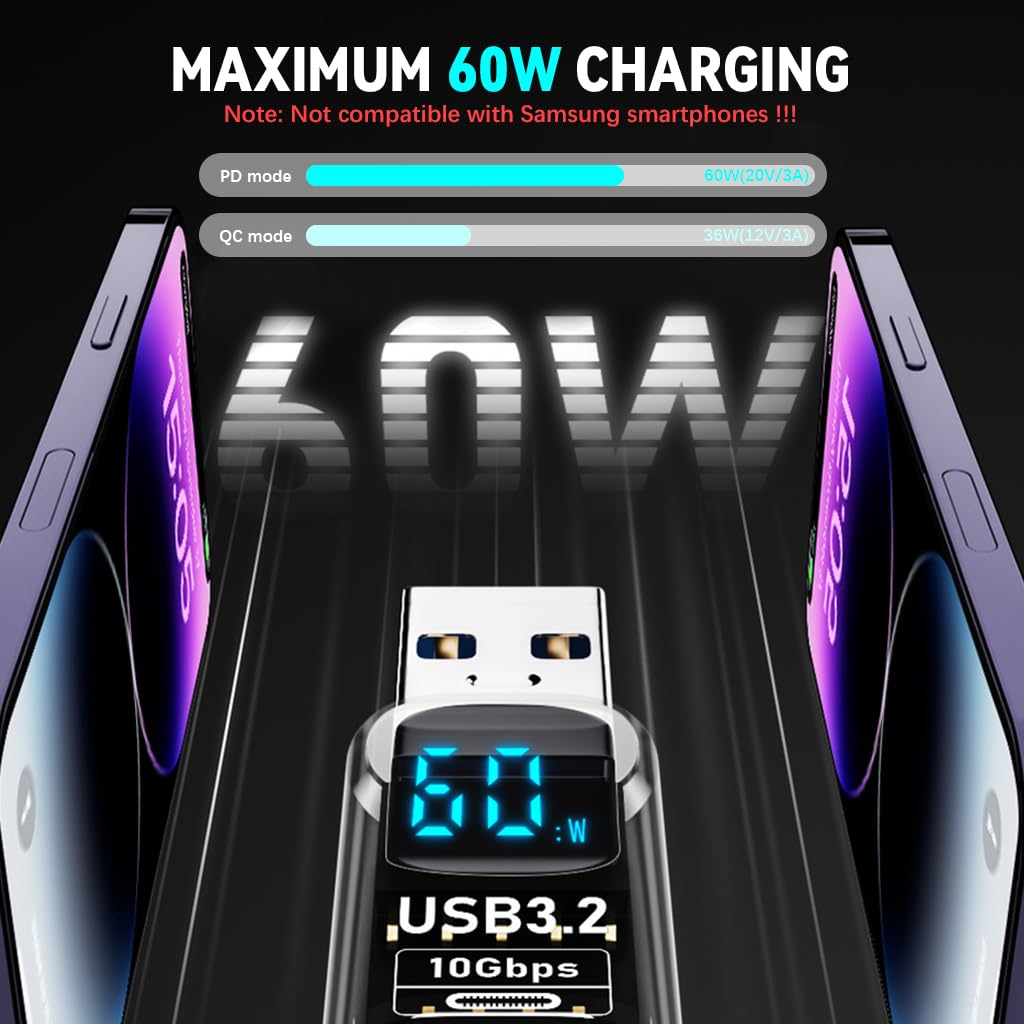 Verilux USB C Adapter for iPhone with 30W Fast Charging and Plug and Play Data Transfer | Portable OTG Connector for iPad and iPhone