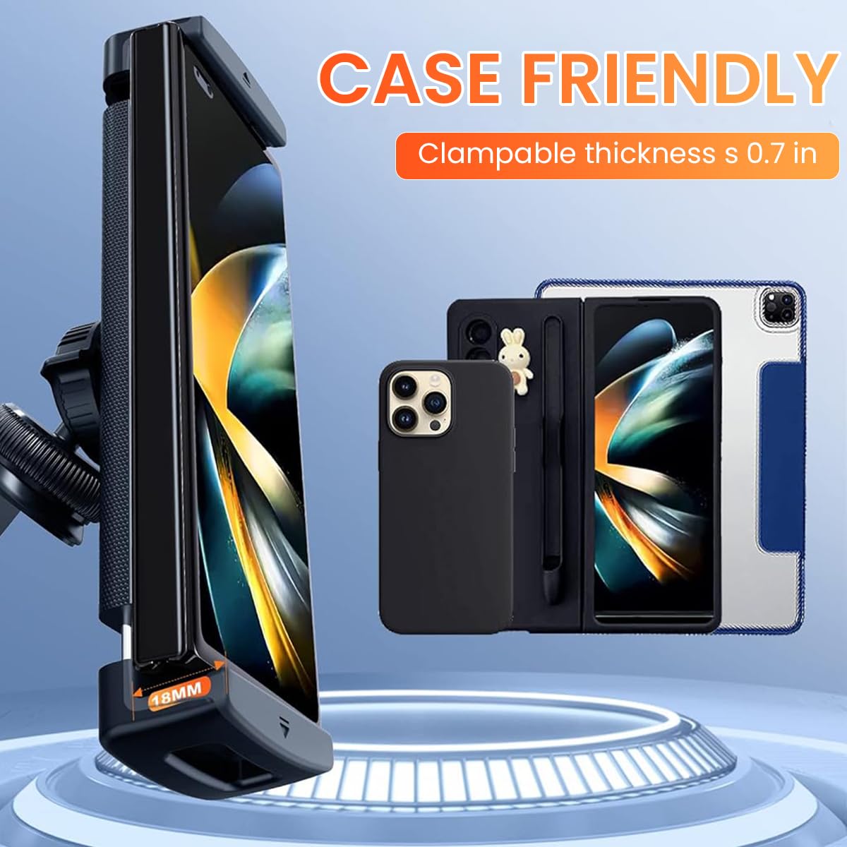 STHIRA Tablet Holder for Car featuring 360° Rotatable Mount fits 6–15 in Devices | ABS and Silicone Secure Vent Clamp