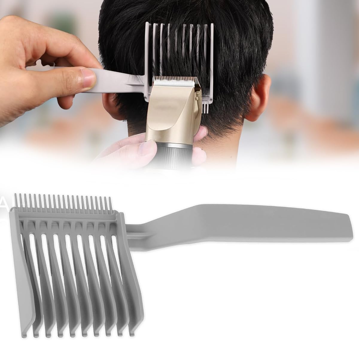 Venzina® Barber Comb Fade Combs Professional Hair Cutting Comb Heat Resistant Haircut Styling Tool With Dual Teeth, for Precision Cuts & Styling, Home or Salon Use - Grey