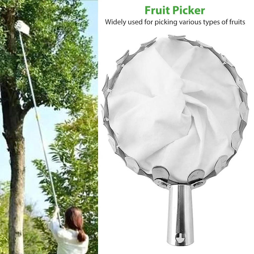 HASTHIP Fruit Picker Basket for Trees with Screw Fixed Head and Cloth Catch Bag | Universal Fit