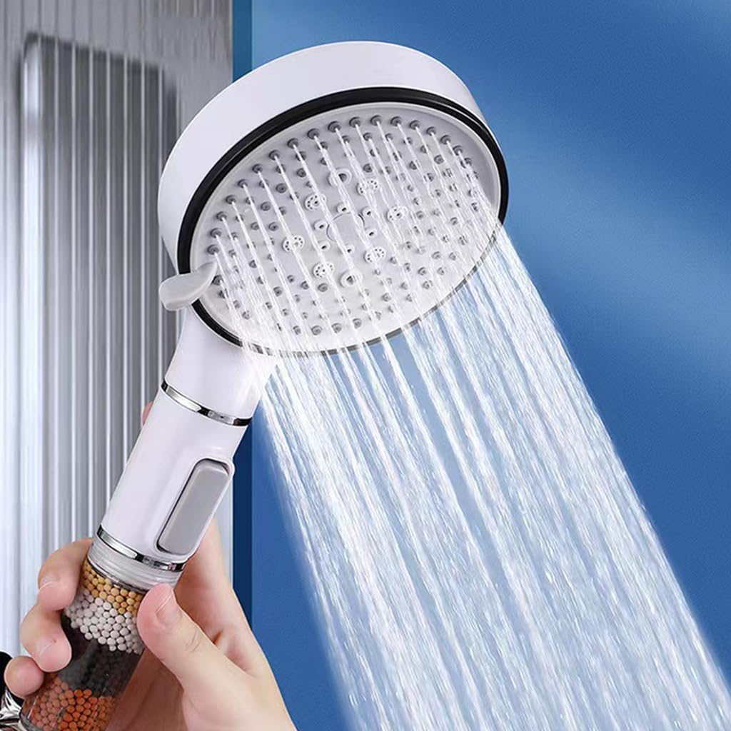 Supvox Hand Shower Head for Bathing and Spa with 5 Spray Modes and 15 Stage Filtration | Water Saving High Pressure Design