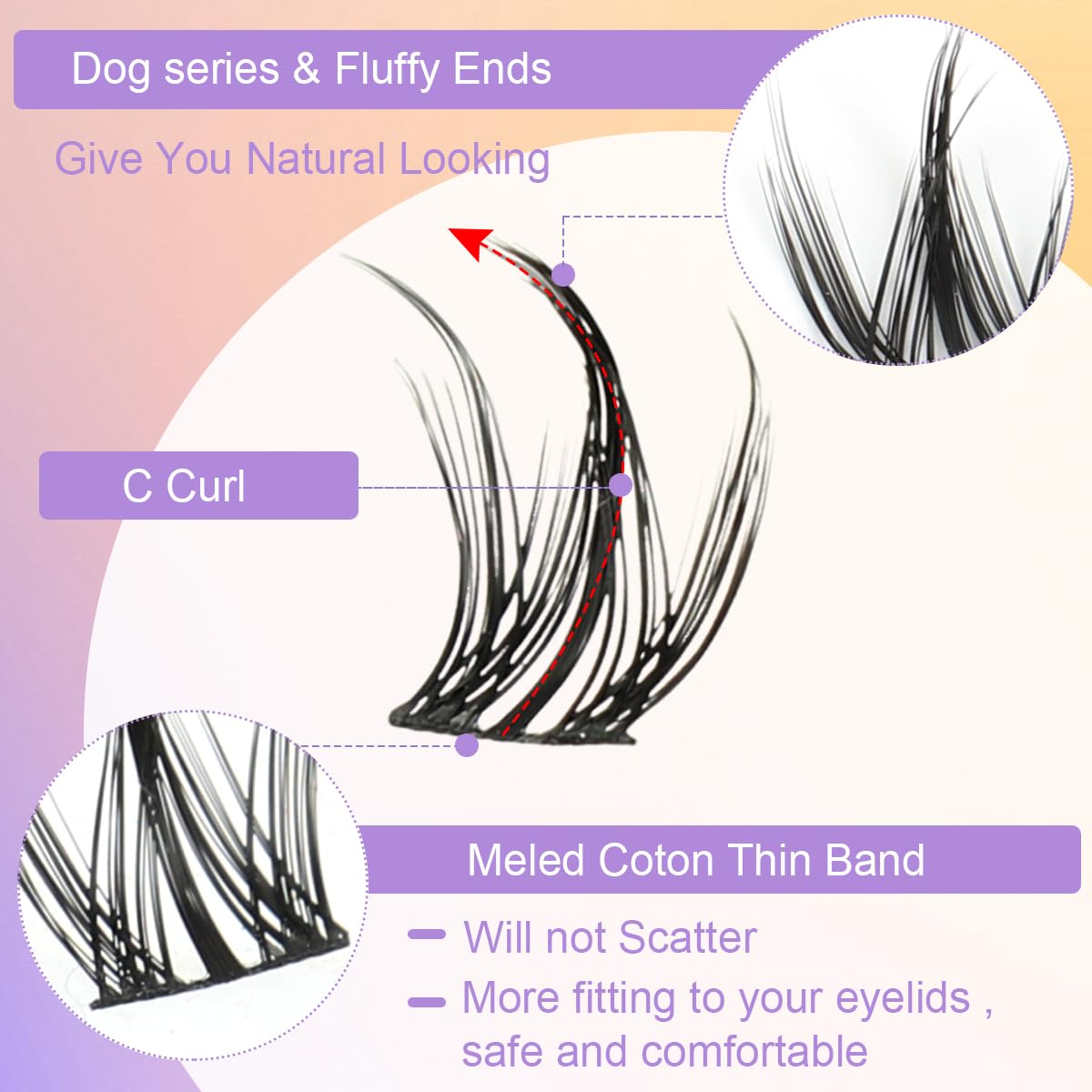 MAYCREATE Wispy Lash Clusters 100PCS for DIY Extensions with V Shaped Design | Soft Synthetic Fiber