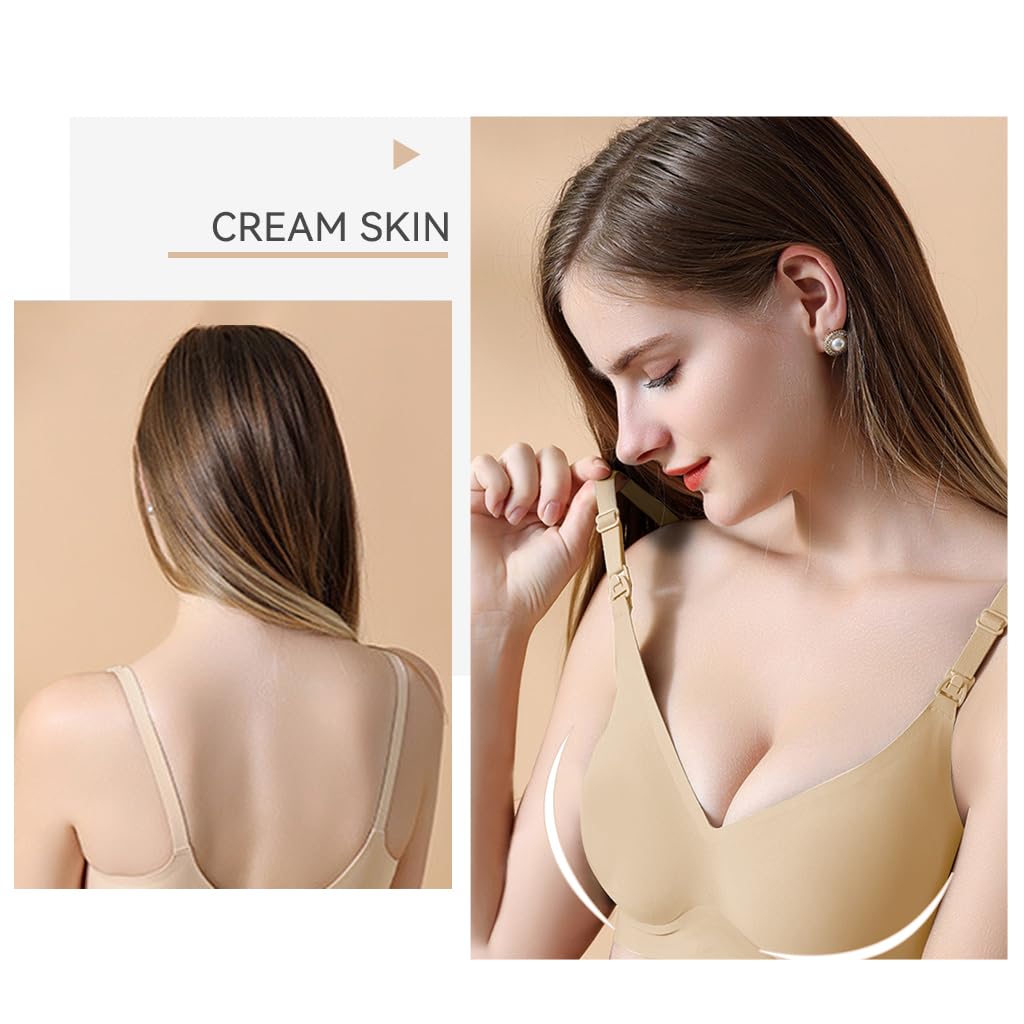 SANNIDHI Women Nursing Bra for Breastfeeding with Front Opening Pad Design in Nude | Wire-Free Full-Coverage Maternity Support