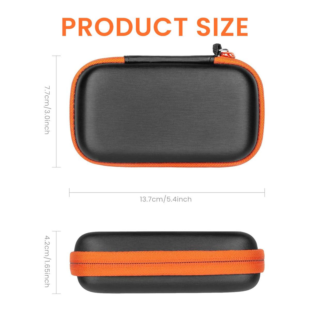 ZORBES Carrying Case for SanDisk Portable SSD with Shock Proof Honeycomb EVA Protection | 13.8 x 7.7 x 4.2 cm 3PCS Storage Bag