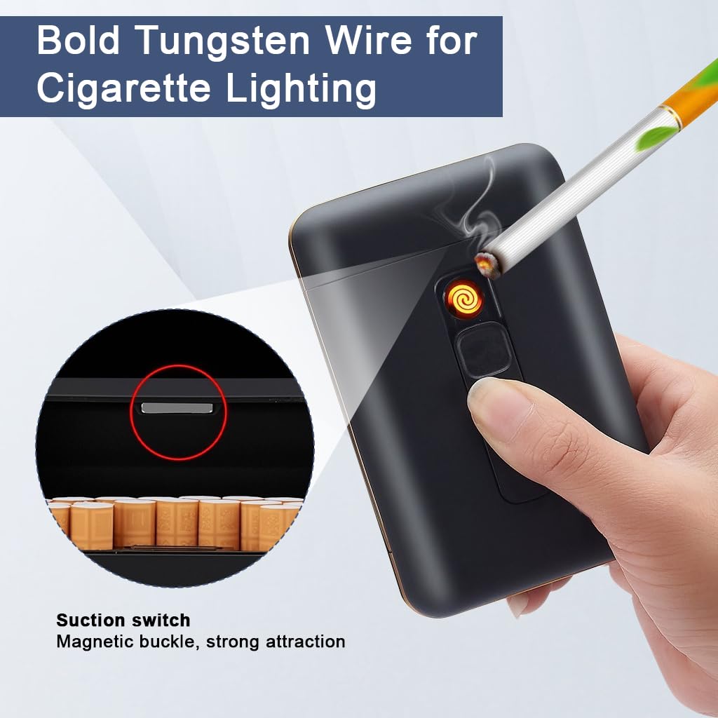 ZIBUYU Cigarette Case with Lighter for Convenient Smoking Storage | Compact Travel Use