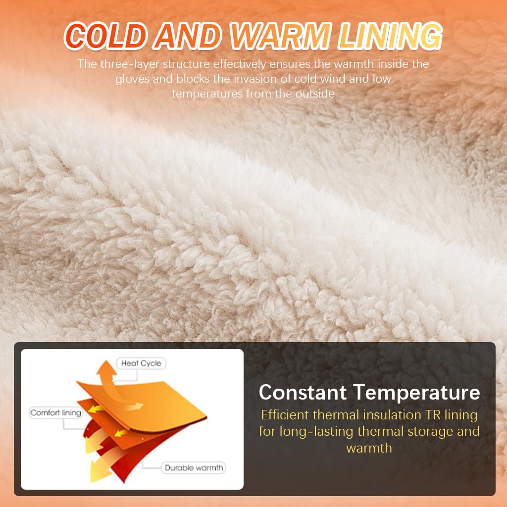 GUSTAVE Winter Gloves for Men with Fleece Lining and Anti Slip Grip | Waterproof Windproof 2PCS