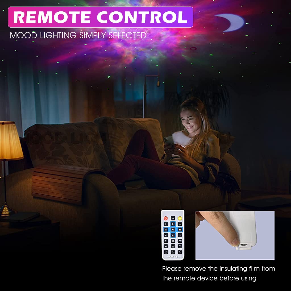 ELEPHANTBOAT Aurora Star Light Projector with 31 Modes and Bluetooth Music Player | Remote Control Timer Gift for Bedroom