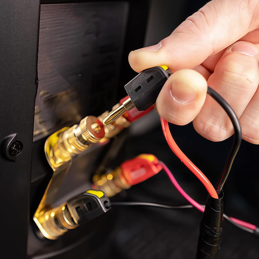 ZORBES 4mm Banana Plug Set for 32A High Current with Solderless Quick Connect Gold-Plated Copper | Red and Black 10PCS