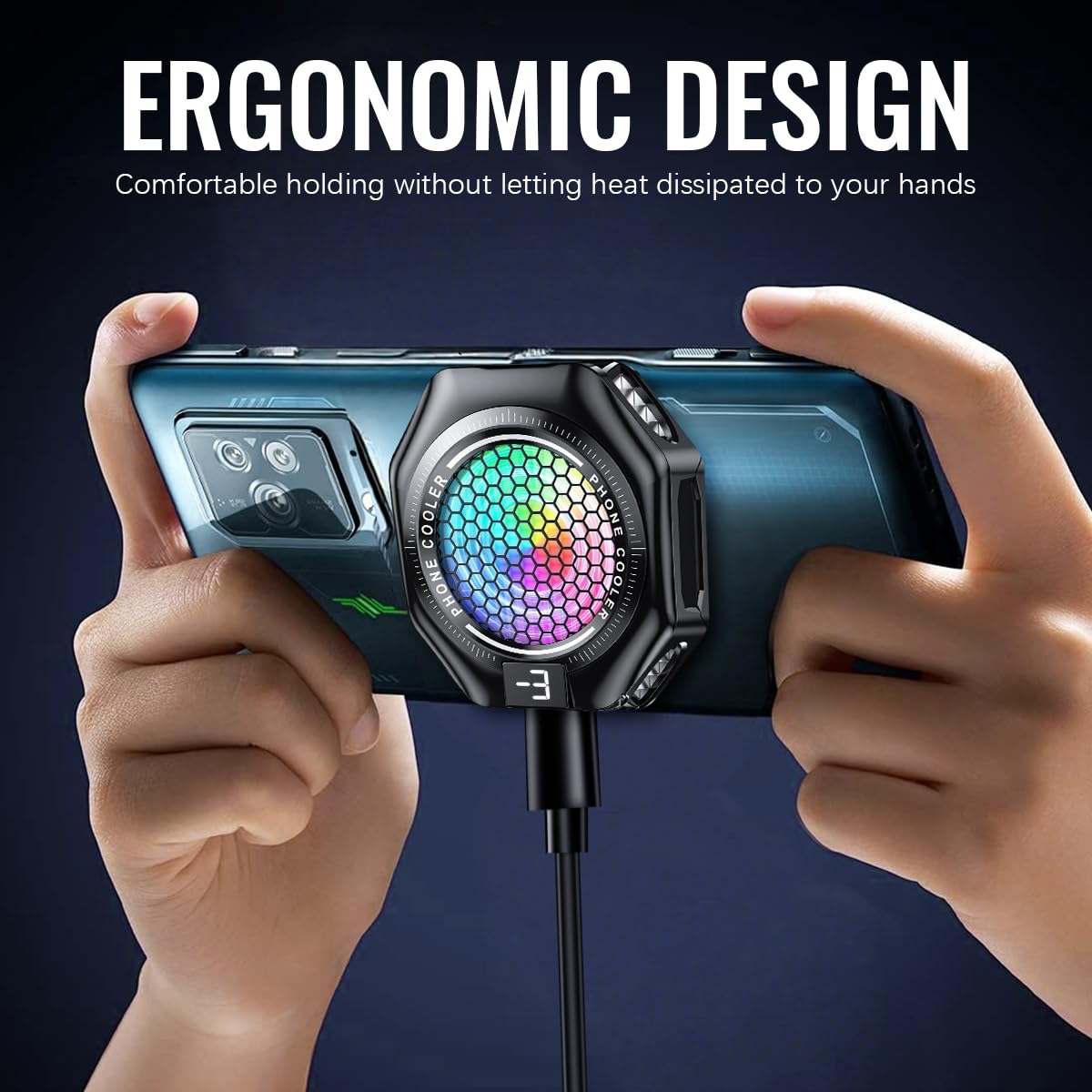 ZORBES Phone Cooler for Gaming with 9 Blade Fan and Semiconductor Cooling | RGB LED Design